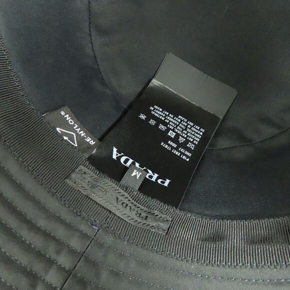 Prada Re-nylon Bucket Hat Black Studded Logo 2 Hc137 2 D0 S M Size